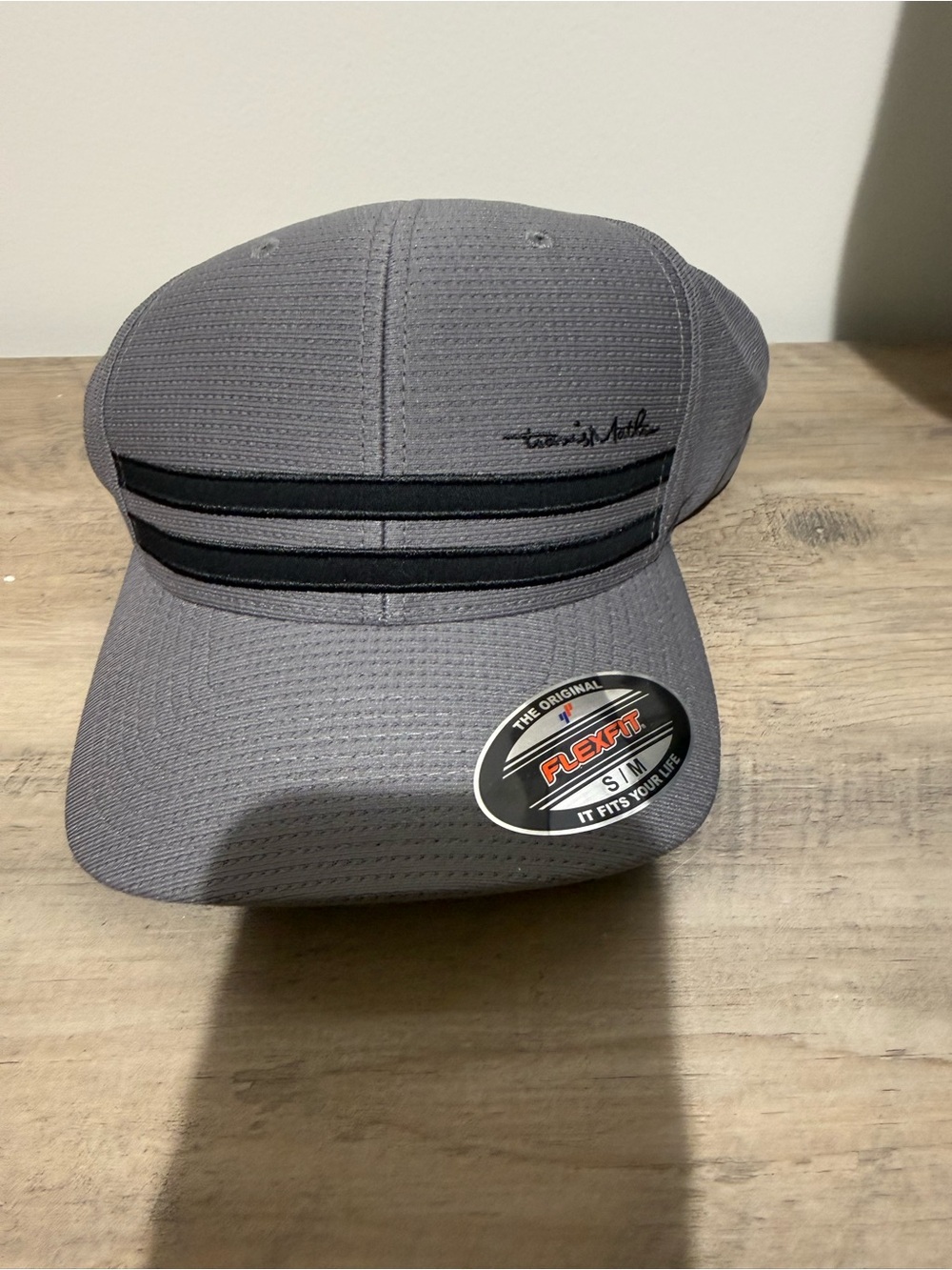 Travis Mathew Gray Flexfit Cap with Black Stripe Accents